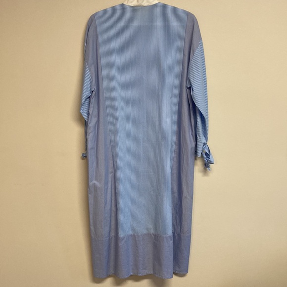 Maje 1 blue pinstripe long sleeve midi dress EUC - Picture 8 of 8